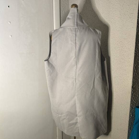 Mud Pie Harbor NEW Gray Duster Vest Lagenlook M/L Corporate Siren Slow Fashion - Picture 2 of 9